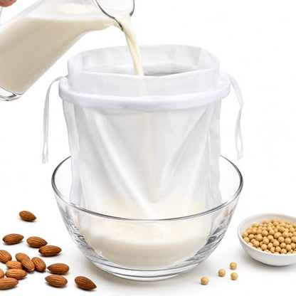 6PCS Reusable Nut Milk Bag, Fine Mesh Strainer for Almond Milk and Juice