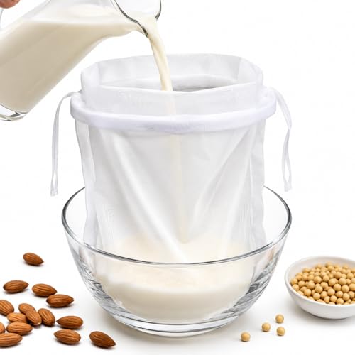 6PCS Reusable Nut Milk Bag, Fine Mesh Strainer for Almond Milk and Juice