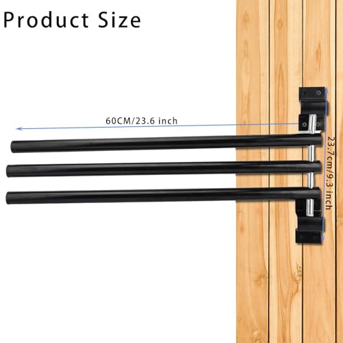 4 Pack Saddle Pad Rack with 3 Bar,Wall Mounted Swinging Horse Blanket Rack for Hanging Blankets & Pads, Ideal for Horse Stall, Tack Room, Stable and Barn