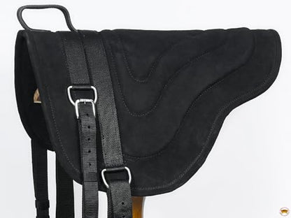 HILASON Black Bareback Saddle Pad, 24" X 32" Treeless