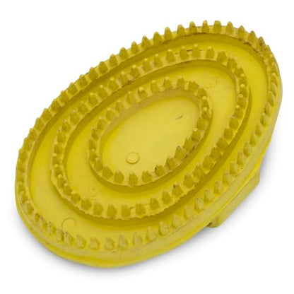 Grewal Equestrian Palm Fit Curry Comb (Yellow) - color: Yellow