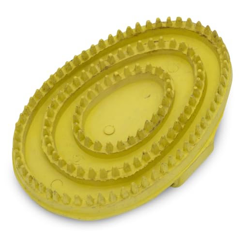 Grewal Equestrian Palm Fit Curry Comb (Yellow) - color: Yellow
