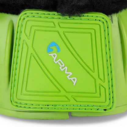 Shires ARMA Fleece Trim Bell Boot (Bright Green, X-Full) - color: Bright Green, size: X-Full