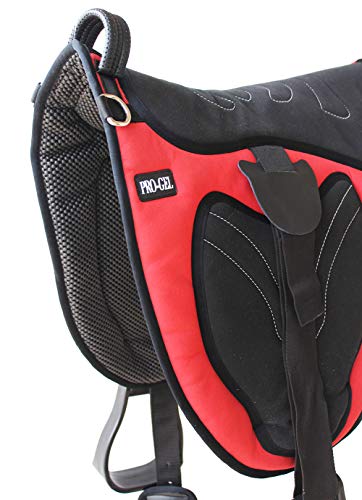 CHALLENGER Western Trail Neoprene Padded Bareback Saddle Pad Cinch 39203 - color: Red Black