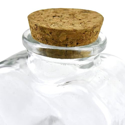 Party Spin Heart Shaped Glass Jar Favor Bottle with Cork, 3-1/4-inch, 1-count - style: Heart