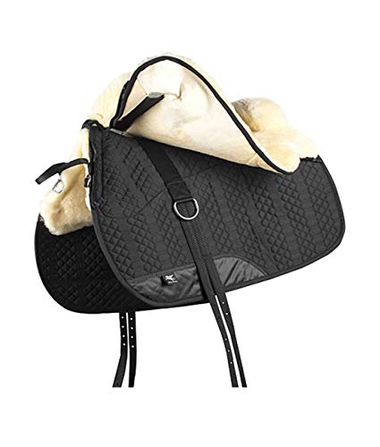 Engel Sheepskin Lined Bareback Pad - Western - color: black medical
