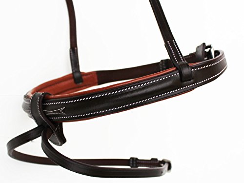 Horse English Padded Leather Adjustable Flash Bridle Reins Full 803443 - color: Brown/Light Brown