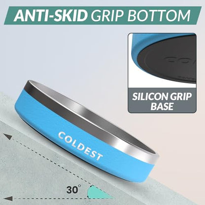 Coldest Dog Bowl - Anti Rust Metal, Non Slip, 3 Layers Insulated Stainless Steel Dog Bowls - Spill Proof & Heavy Duty - Water Bowl for Dogs, Cats & Pets, Dish Washer Safe (21 oz, Celestial Blue) - color: Celestial Blue, size: 21 oz
