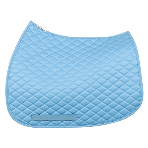 TuffRider Basic Pony Saddle Pad – Diamond Quilted, Flannel Lined, Breathable Schooling Pad for Horses - color: Light Blue