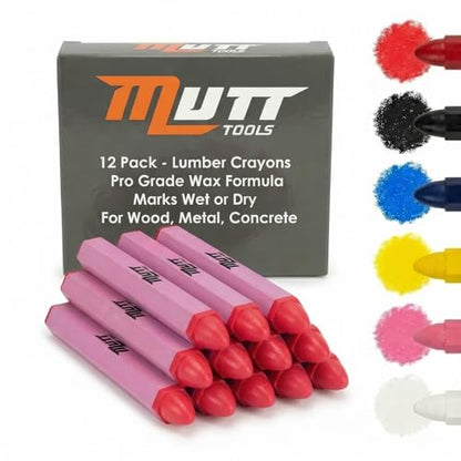 Mutt Tools Pink Lumber Crayons 12 Pack - Construction Crayon - color: Pink