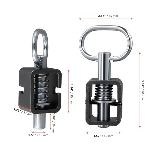 SINJEUN 6 Pack Spring Latch Lock, Trailer Gate Latch, Universal Weld-On Spring Latch Assembly with Plain Tube for Utility Trailer Gate, Heavy Duty Spring Loaded Pin