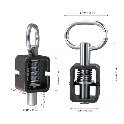 SINJEUN 6 Pack Spring Latch Lock, Trailer Gate Latch, Universal Weld-On Spring Latch Assembly with Plain Tube for Utility Trailer Gate, Heavy Duty Spring Loaded Pin