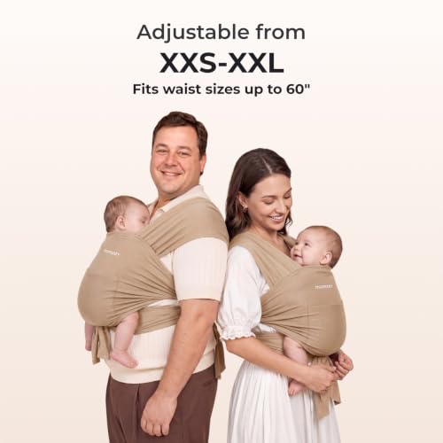 Momcozy Baby Wrap Carrier, Easy-On 2-Piece Design, Newborn to 33 lb - color: Light Curry