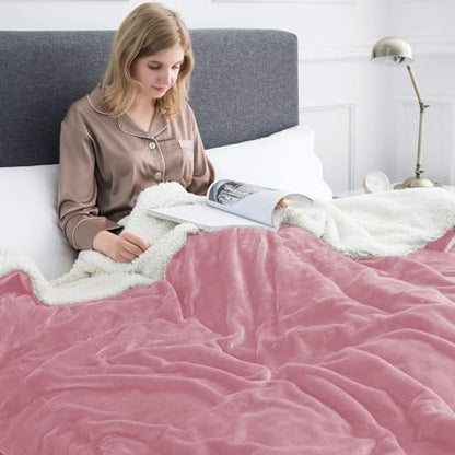 IR Imperial Rooms 16 Pack Bulk Sherpa Throw Blankets 50x60 Baby Pink - color: Baby Pink, size: Throw (Pack of 16)