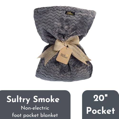 PediPocket 50"x70" Sultry Smoke Foot Pocket Blanket Plush Fleece Non-Electric - color: Sultry Smoke