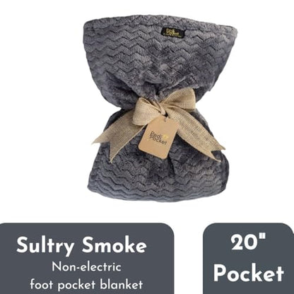PediPocket 50"x70" Sultry Smoke Foot Pocket Blanket Plush Fleece Non-Electric - color: Sultry Smoke