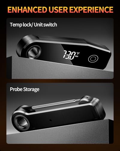 2026 Upgrade Meat Thermometer Digital for Cooking, 0.5s Instant Read Food Thermometer, ±0.5 ℉ Accuracy Kitchen Thermometer, Large LED Display, IP67 Waterproof for Grill, BBQ, Oven, Brewing, Baking - color: Black
