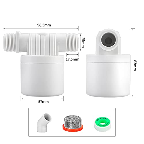 Water Float Valve 3/4 Inch Water Level Controller Built-In Water Tank Upgrade Float Valve for Livestock Tanks,Cistern,Toilet (1pcs 3/4" side inlet) - size: 3/4" Side Inlet