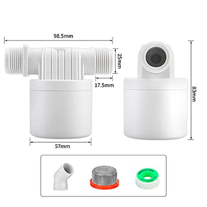 Water Float Valve 3/4 Inch Water Level Controller Built-In Water Tank Upgrade Float Valve for Livestock Tanks,Cistern,Toilet (1pcs 3/4" side inlet) - size: 3/4" Side Inlet