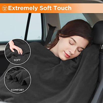 Westinghouse Heated Car Blanket, Machine Washable, 59" x 43", Charcoal - color: Charcoal