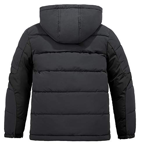 ZSHOW Boys' Puffer Jacket Soft Fleece Lined Winter Coat Outerwear Jacket - color: Dark Grey, size: 8