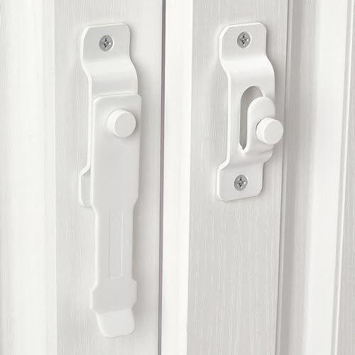 2 Packs Matte White Barn Door Latches，4.33”x 3.23” Flip Door Latch - color: Matte White_2 Pack