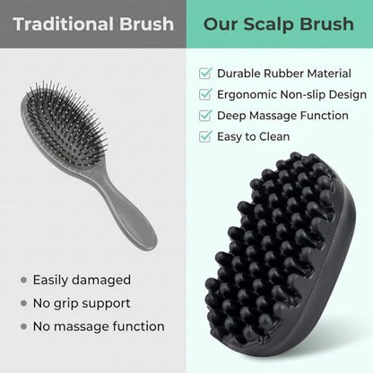 Large Size Black Rubber Curling Hair Brush Premium Twist Tool for Afro Curly Coiled 4C Hair Quick Easy Styling - size: Large