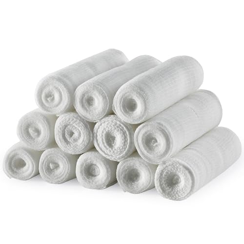 MEDca Gauze Bandage Rolls - (12 Pack) 3 in x 4.1 Yards Per Roll, Medical Grade Stretch Wrapping for Dressing All Types of Wounds and First Aid Kit (3-Inch, 12 Pcs)