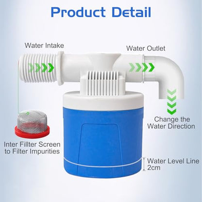 2 Pack 1" Water Float Valve For Water Tank Water Trough Pool Livestock - size: 1" Side Inlet (2 Pack)