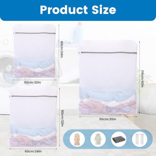 Dntorx 3 Pack X-Large + XX-Large + XXX-Large Mesh Laundry Bag for Delicates - size: X-Large + XX-Large + XXX-Large