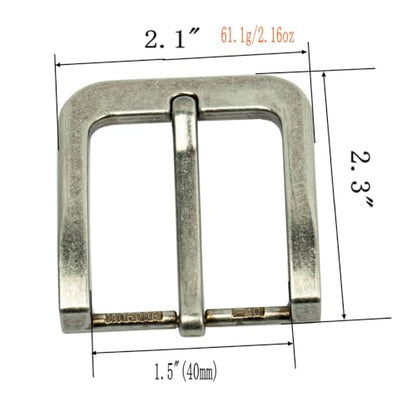 1.5"(38mm-40mm) Belt Buckle Men Replacement Buckle Heavy Duty - color: Antique Silver