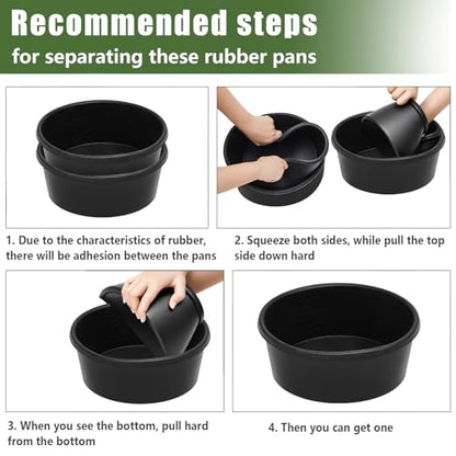 Sadnyy 4 Pcs 4 Quart/ 1 Gallon Rubber Feeder PanUtility Horse Feed Bucket - size: 4 Quart/ 1 Gallon