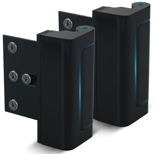 Dwell+Good Door Locks (2-Pack) - Easy To Install Aluminum Home Security Door Locks for Front Door - Child Proof Door Lock for Kids Safety - Withstand 800 lb of Force & Tamper Proof Top Door Lock Latch - color: Black
