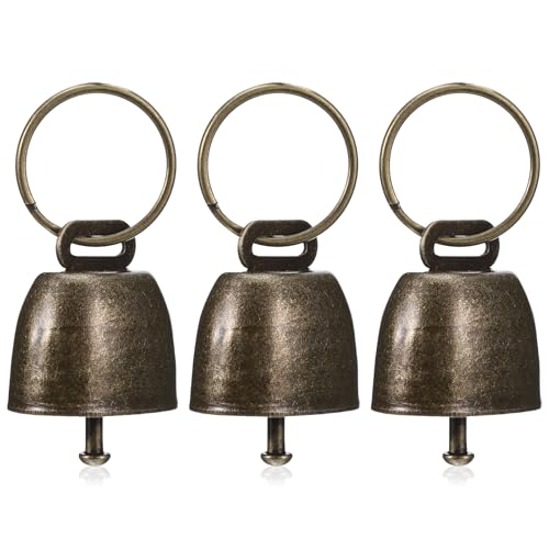 3 PCS Copper Collar Bells, Collar Charms, Bells for Dog Collars, Anti Lost Training Bell, Retro Craft Bell, Pets Pendant Accessories for Dogs, Cats