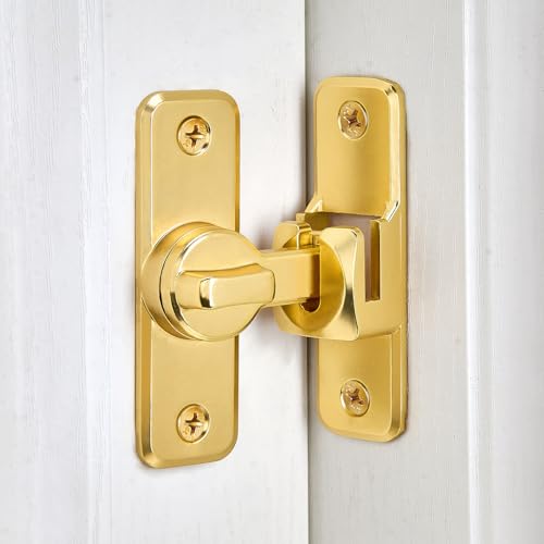 Gold 90/180 Degree Flip Latch,Zinc Alloy Barn Door Latch - color: Gold