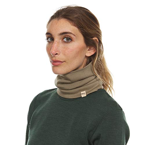 100% Merino Wool - Midweight Neck Gaiter - Skiing Neck Warmer - Winter Face Mask - Multipurpose Headwear - color: Tan 499