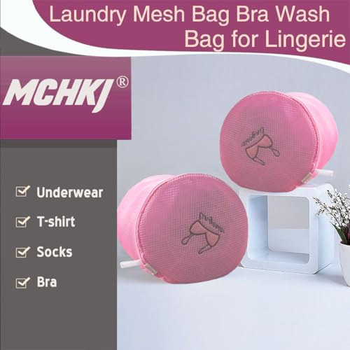 Large Bra Laundry Bags for Washing Machine, Fits All Cups Anti Deformation Bra Washing Bag, Lingerie Bags for Washing Delicates (2 Pack Pink) - color: 2 Pack Pink