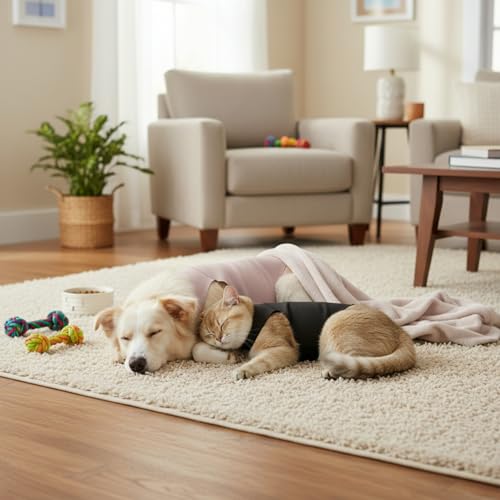 Dog & Cat Surgery Recovery Suit and Anxiety Wrap - color: Black, size: XS