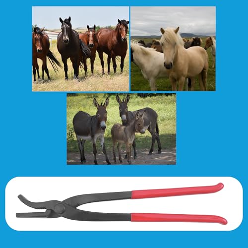 13" Black Jaw Clincher with Vinyl Handle, Professional Farrier Hoof & Horseshoe Nail Clincher Tool, Durable Horse Hoof Care & Horseshoeing Tool - style: Jaw Clincher Vinyl Coated 13"