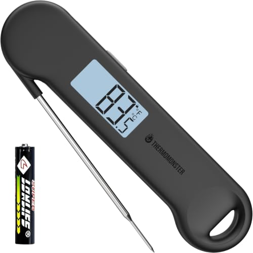 0.5 Sec Instant Read Grill Meat Thermometer Digital Food Cooking BBQ, Black - color: Black