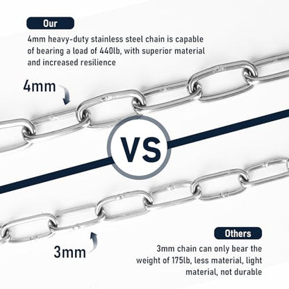 Gate Chain for Outdoor Fence - Rustproof Metal Gate Latch Chain with Hooks, Secure and Durable for Garden, Yard, and Farm Use - Easy Installation, Weather Resistant (2 Pack) - size: 20inch-2PCS