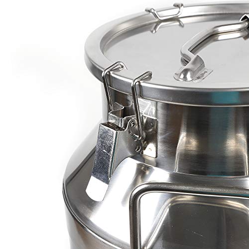 Stainless Steel Milk Can - 40L Wine Pail with Sealed Lid, Ideal for Milk and Wine Storage - size: 40L