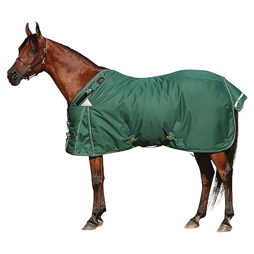 Challenger II Adjusta-Fit Surcingle Horse Blanket | Cutback Wither | 5X Waterproof Horse Blanket | High Head Carriage | Winter Horse Blanket - color: Green, size: 70, style: Sheet (no insulation)