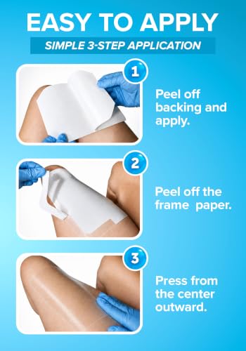 Transparent Film Dressing, 6x8 Waterproof Bandages | Pack of 22 | FSA&HSA - size: 6x8 22ct