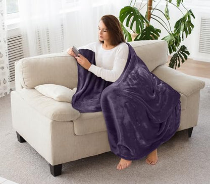 Utopia Bedding Ultra Soft Fleece Bed Blanket Throw Size Purple (50x60 Inch) - color: Purple, size: Throw (50x60 Inch)