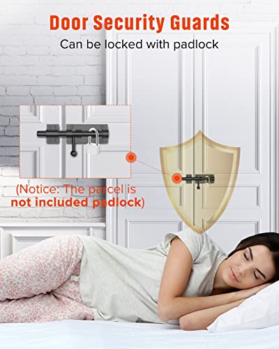 Heavy Duty Slide Bolt Gate Latch Hardware, 6.3 Inch, Black - color: Black - 1 Pack
