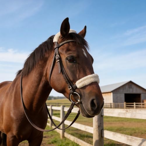 Fleece Horse Halter Cover (BN Series (2-Piece), Cream) - color: Cream, style: BN Series (2-Piece)