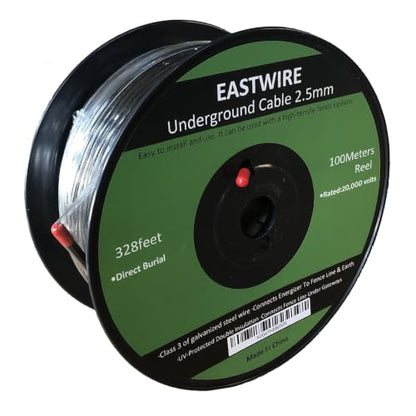 2.5mm 328ft Direct Burial Electric Fence Double Insulated Wire | Electric Fence Double Insulated Underground Hard Cable 100meters - size: 100meters/328ft, style: 2.5mm