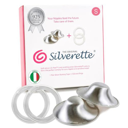 Silverette Nursing Cups, Postpartum Essentials, Real Silverette, S O-Feel - size: Small With O-Feel Silicone Rings