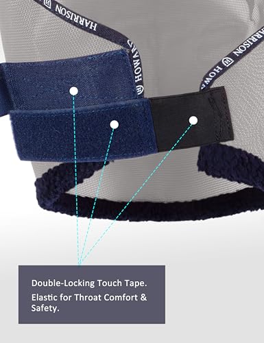 Harrison Howard All Round Mesh Horse Fly Mask UV Protective with Fleece Padded Edging Grey XL - color: Grey, size: X-Large (Warmblood)